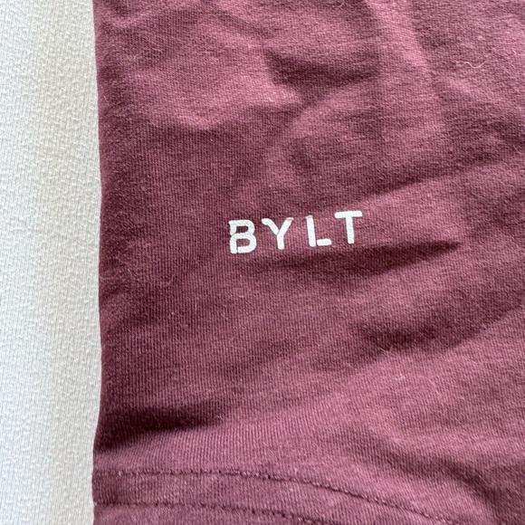 BYLT Shirt Men Extra Small Maroon Performance Premium Lux Tee Essential Crew - Picture 3 of 5